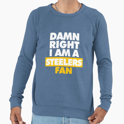 Damn Right I Am Steelers Fan Sweatshirt - Novelty Apparel for Adults - T-Shirt, Sweatshirt, Hoodie