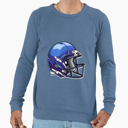 Blue Football Helmet Sweatshirt - Aesthetic Graphic for Adults - T-Shirt, Sweatshirt, Hoodie