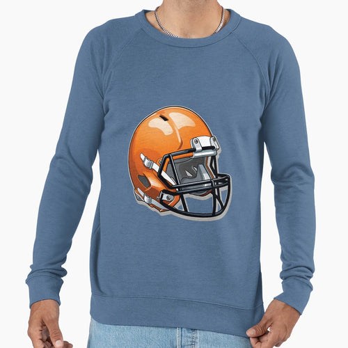 Orange Football Helmet Sweatshirt - Graphic Print Unisex - T-Shirt, Sweatshirt, Hoodie
