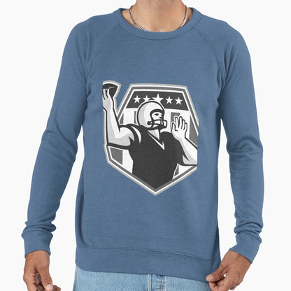 American Football Quarterback Shield Sweatshirt - Custom Art Print Unisex - T-Shirt, Sweatshirt, Hoodie