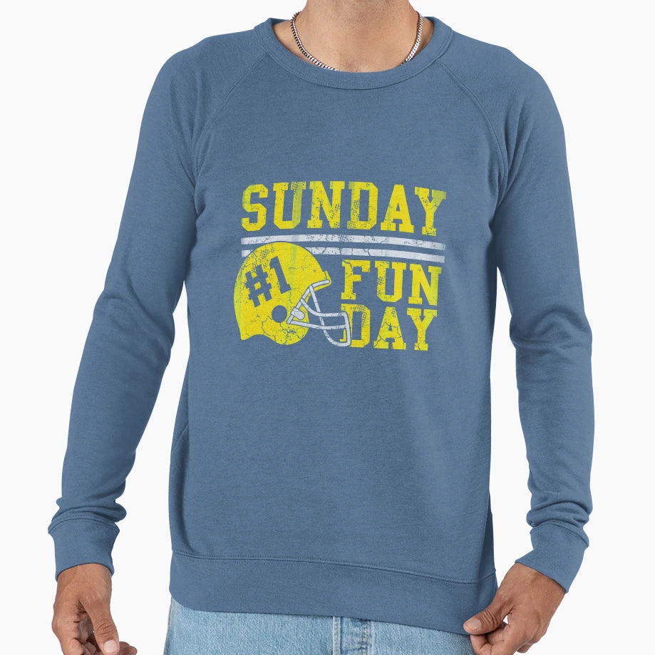 Sunday Funday Football Helmet Sweatshirt - Unique Graphic Men Women - T-Shirt, Sweatshirt, Hoodie