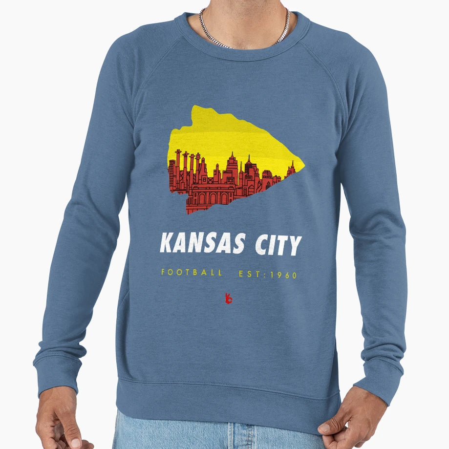 Kansas City Football Fan Sweatshirt - Custom Art Print for Adults - T-Shirt, Sweatshirt, Hoodie