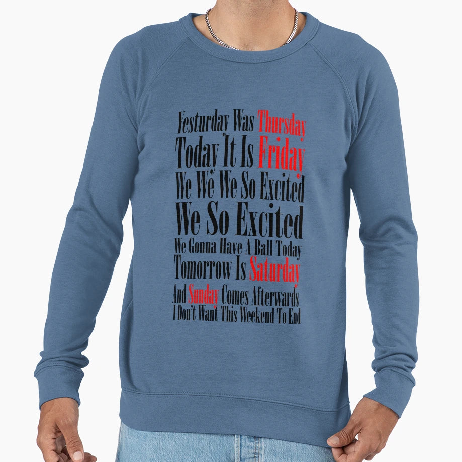 Rebecca Black Friday Sweatshirt - Graphic Print for Adults - T-Shirt, Sweatshirt, Hoodie