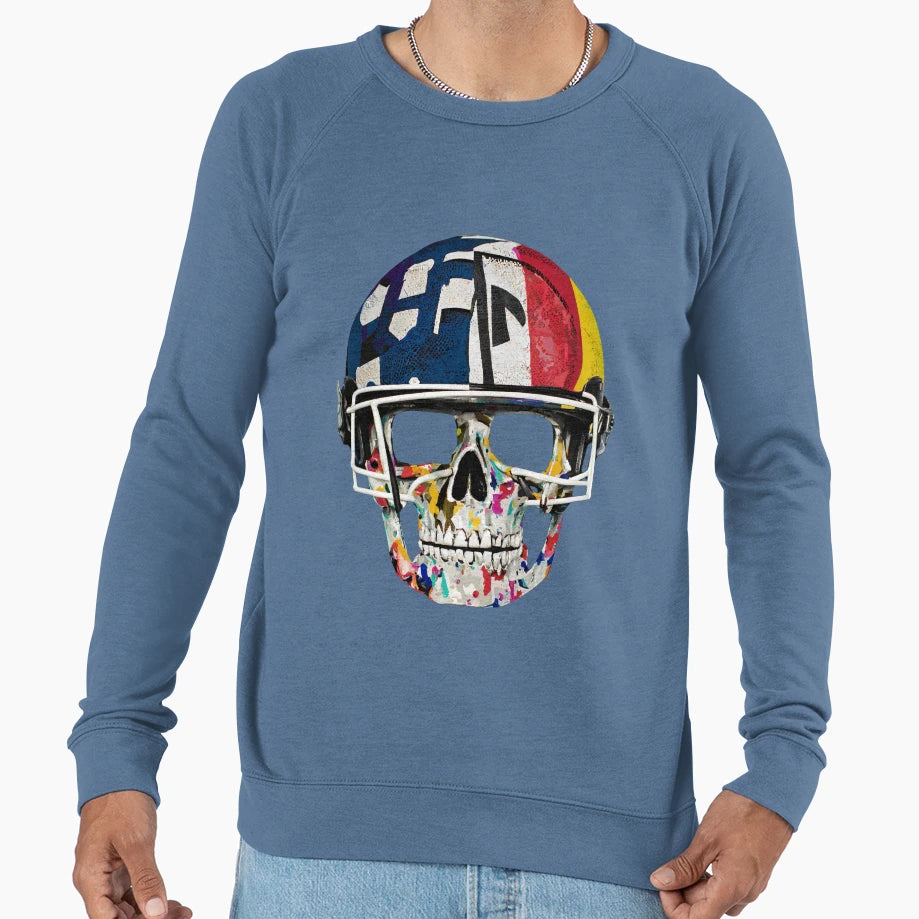 American Football Helmet Skull Sweatshirt - Novelty Apparel Men Women - T-Shirt, Sweatshirt, Hoodie