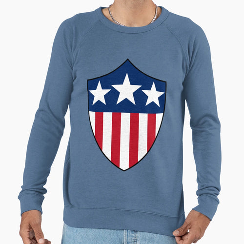 Usa Patriotic Shield Sweatshirt - Unique Graphic Unisex - T-Shirt, Sweatshirt, Hoodie