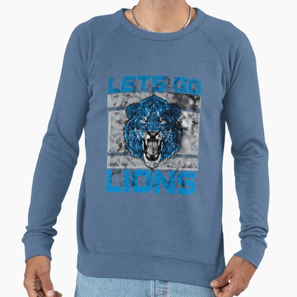 Lets Go Lions Washed And Worn Sweatshirt - Aesthetic Graphic Unisex - T-Shirt, Sweatshirt, Hoodie
