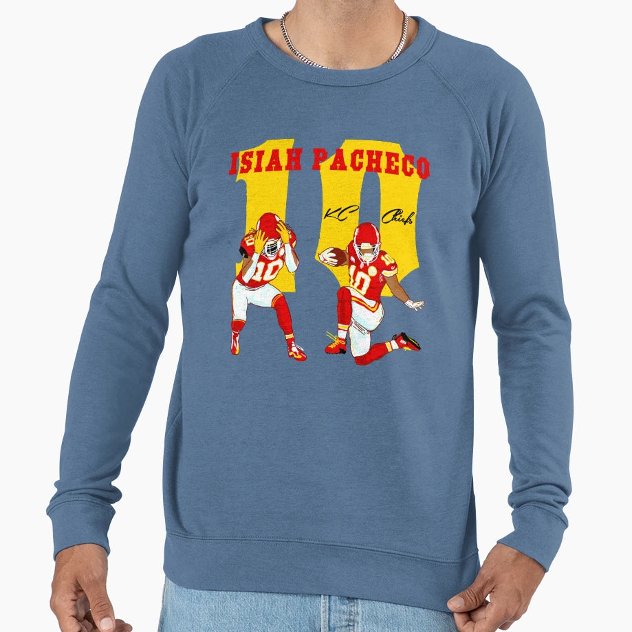 Isiah Pacheco 10 Kc Chiefs Sweatshirt - Custom Art Print for Adults - T-Shirt, Sweatshirt, Hoodie