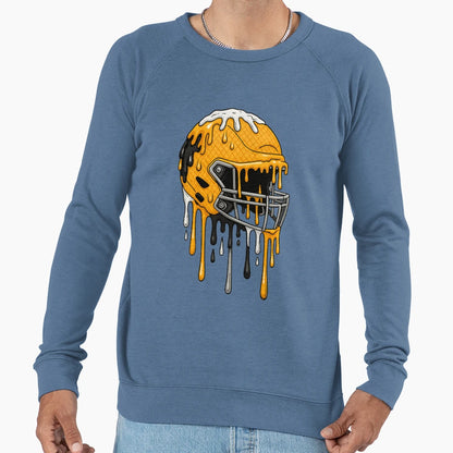 Melting Football Helmet Sweatshirt - Casual Everyday Wear for Adults - T-Shirt, Sweatshirt, Hoodie