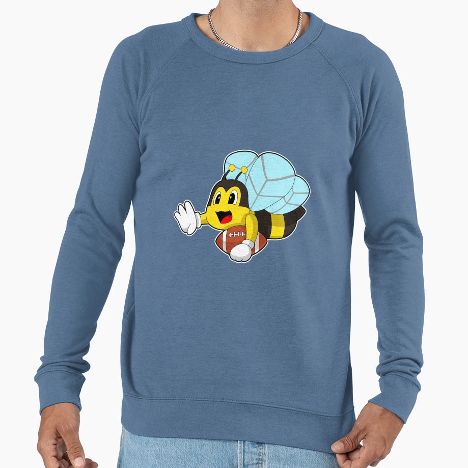 Bee American Football Sweatshirt - Fun Novelty Design for Adults - T-Shirt, Sweatshirt, Hoodie