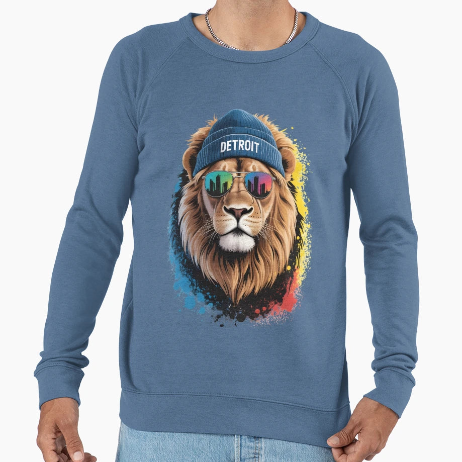 Detroit Lion Sweatshirt - Aesthetic Graphic for Adults - T-Shirt, Sweatshirt, Hoodie