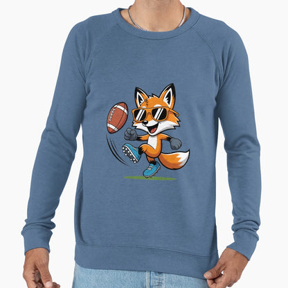 Football Fox Cartoon Fox Playing Sweatshirt - Graphic Print for Adults - T-Shirt, Sweatshirt, Hoodie