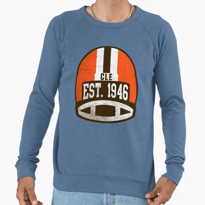 Cleveland Throwback Football Helmet Sweatshirt - Custom Art Print Unisex - T-Shirt, Sweatshirt, Hoodie