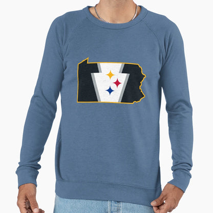 Pittsburgh Football Keystone Flag Map Sweatshirt - Unique Graphic Unisex - T-Shirt, Sweatshirt, Hoodie