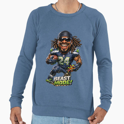 Beastmode Lynch Caricature Sweatshirt - Unique Graphic Unisex - T-Shirt, Sweatshirt, Hoodie