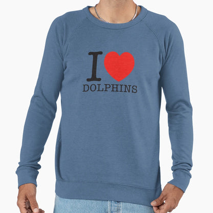 I Love Dolphins Sweatshirt - Casual Everyday Wear for Adults - T-Shirt, Sweatshirt, Hoodie