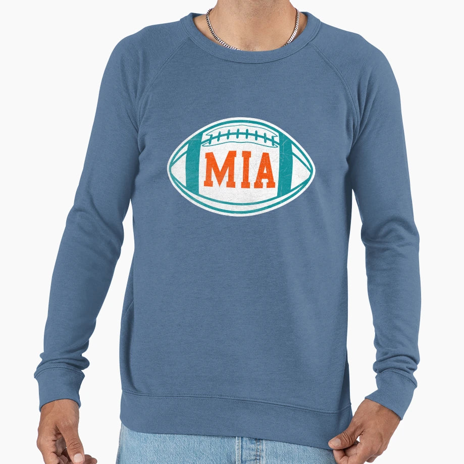 Miami Throwback Football Sweatshirt - Custom Art Print Unisex - T-Shirt, Sweatshirt, Hoodie