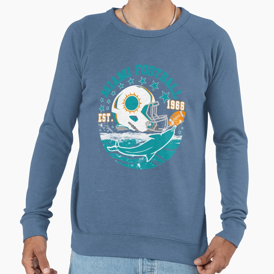 Miami Est 1966 Football Helmet Sweatshirt - Fun Novelty Design Unisex - T-Shirt, Sweatshirt, Hoodie