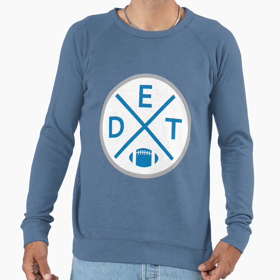 Detroit Football Emblem Det Sweatshirt - Fun Novelty Design for Adults - T-Shirt, Sweatshirt, Hoodie