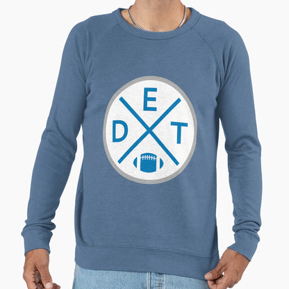 Detroit Football Emblem Det Sweatshirt - Fun Novelty Design for Adults - T-Shirt, Sweatshirt, Hoodie