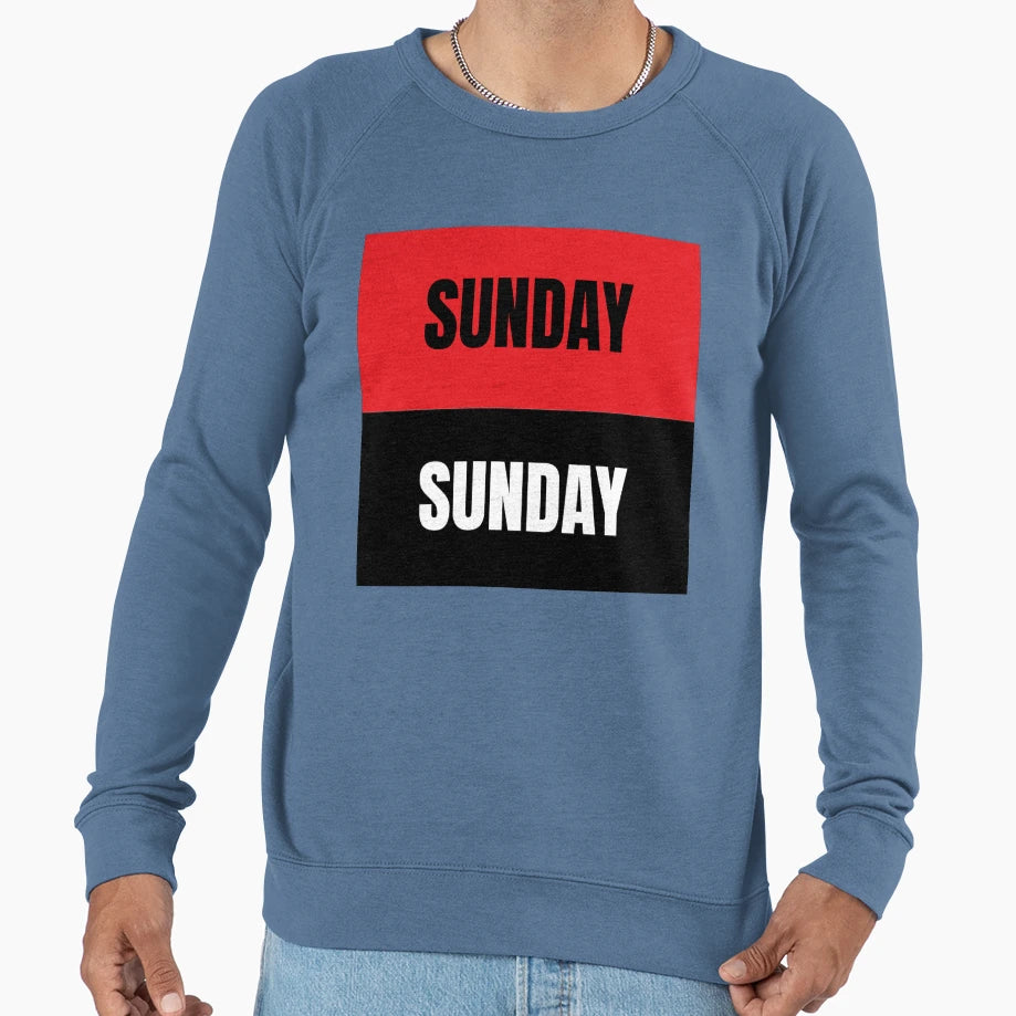 Sunday Pattern Red And Black Sweatshirt - Casual Everyday Wear Men Women - T-Shirt, Sweatshirt, Hoodie