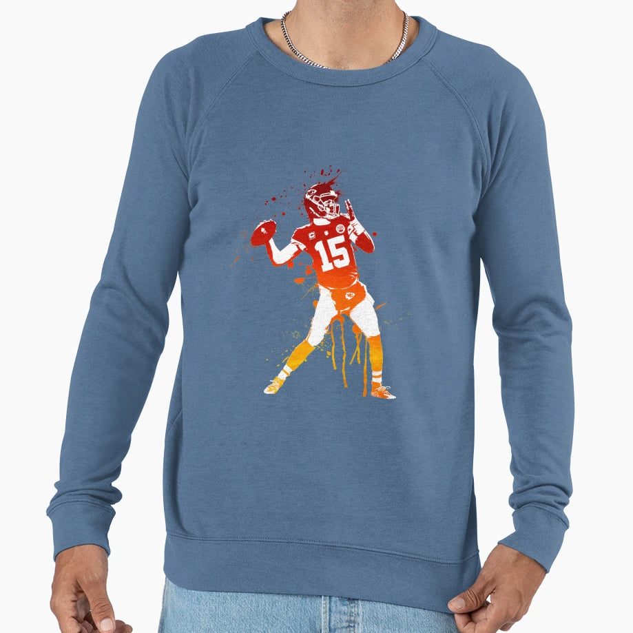 Football Mahomes Kansas Sweatshirt - Graphic Print Unisex - T-Shirt, Sweatshirt, Hoodie
