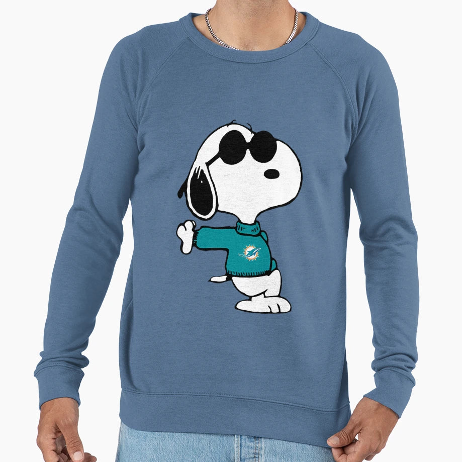 Snoopy Miami Dolphins Football Sweatshirt - Aesthetic Graphic Unisex - T-Shirt, Sweatshirt, Hoodie