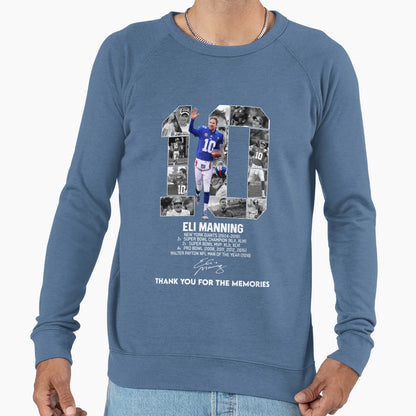 10 Eli Manning Thank You Memories Sweatshirt - Streetwear Style Unisex - T-Shirt, Sweatshirt, Hoodie