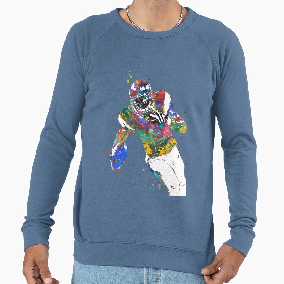 American Football Player Sweatshirt - Aesthetic Graphic Men Women - T-Shirt, Sweatshirt, Hoodie