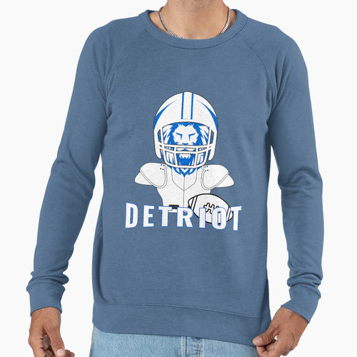 Detroit Football Lion Helmet Mascot Sweatshirt - Custom Art Print Unisex - T-Shirt, Sweatshirt, Hoodie