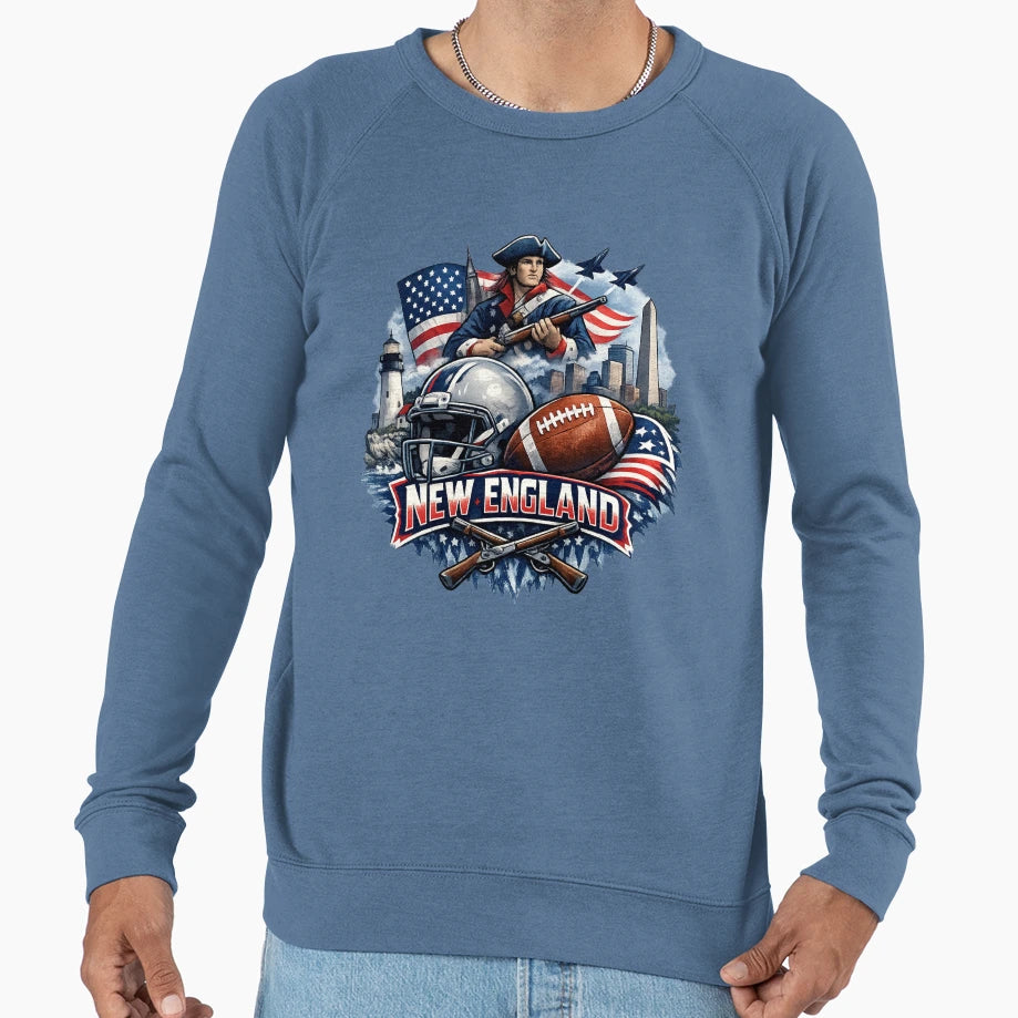 New England Football Patriot American T-Shirt - Unique Graphic Unisex - T-Shirt, Sweatshirt, Hoodie