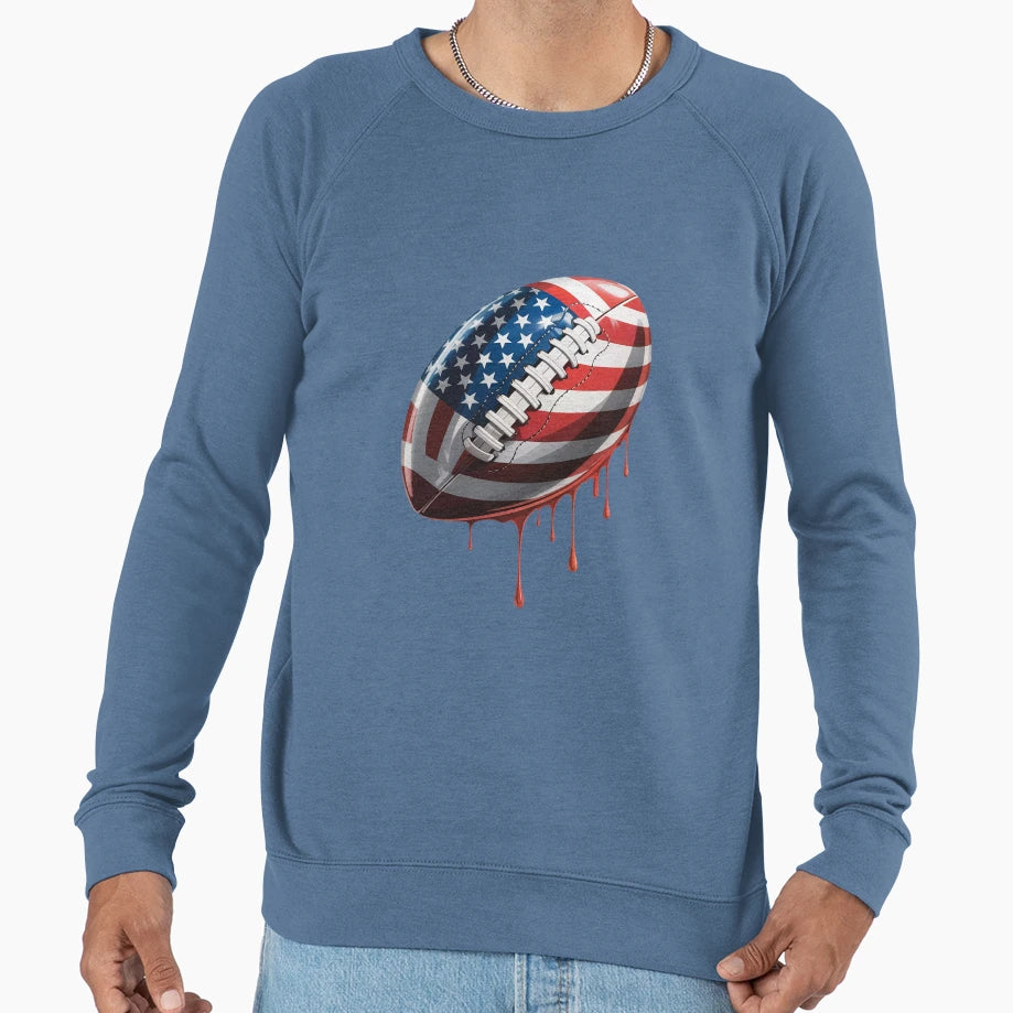 American Football Us Flag Sweatshirt - Unique Graphic Unisex - T-Shirt, Sweatshirt, Hoodie