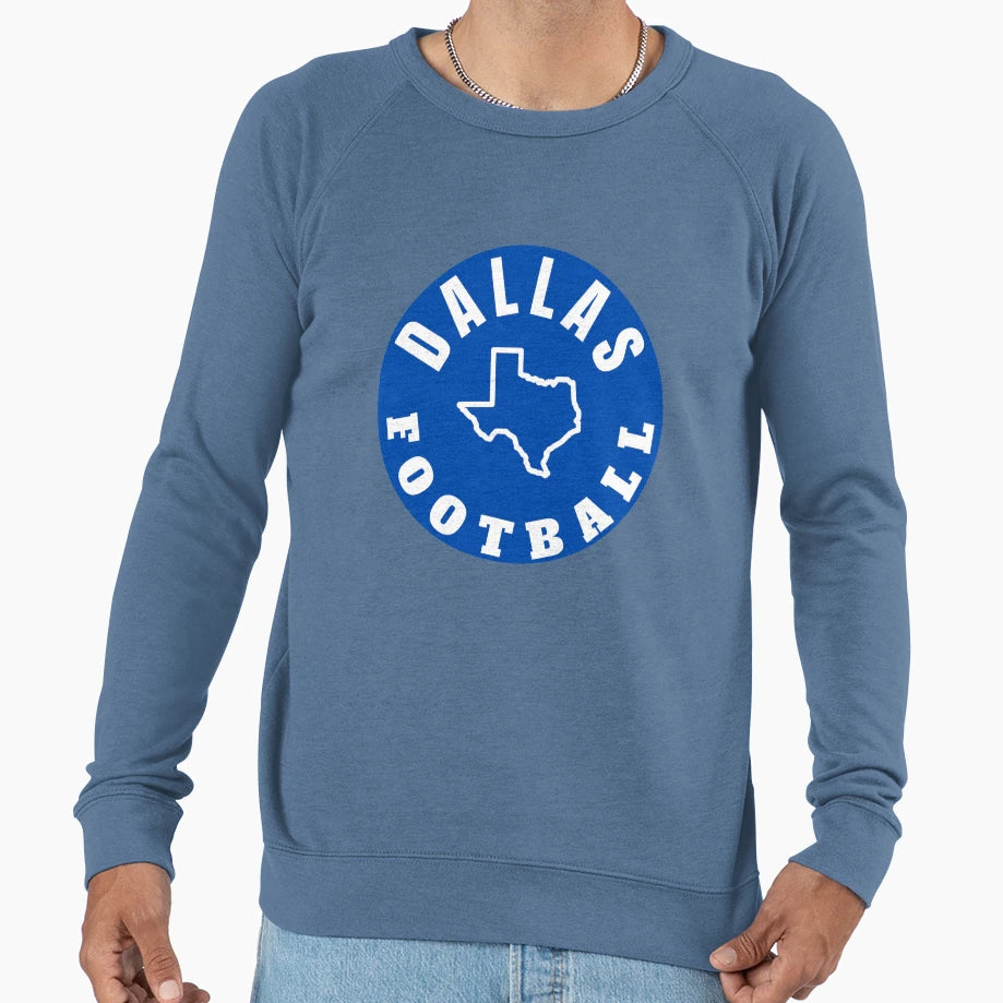 Dallas Football State Circle Sweatshirt - Fun Novelty Design for Adults - T-Shirt, Sweatshirt, Hoodie