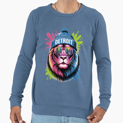 Detroit Lion Urban Neon Sweatshirt - Fun Novelty Design Men Women - T-Shirt, Sweatshirt, Hoodie