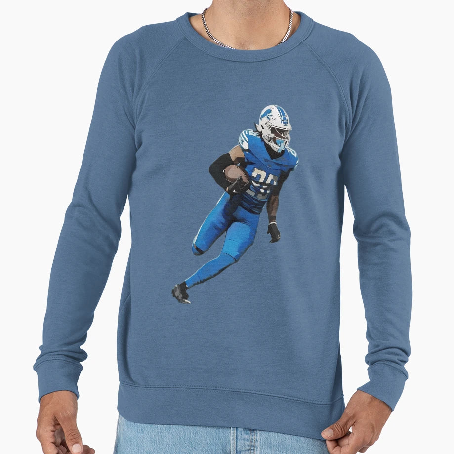 JG Detroit Lions Running Back Speed Sweatshirt - Minimalist Print Unisex - T-Shirt, Sweatshirt, Hoodie