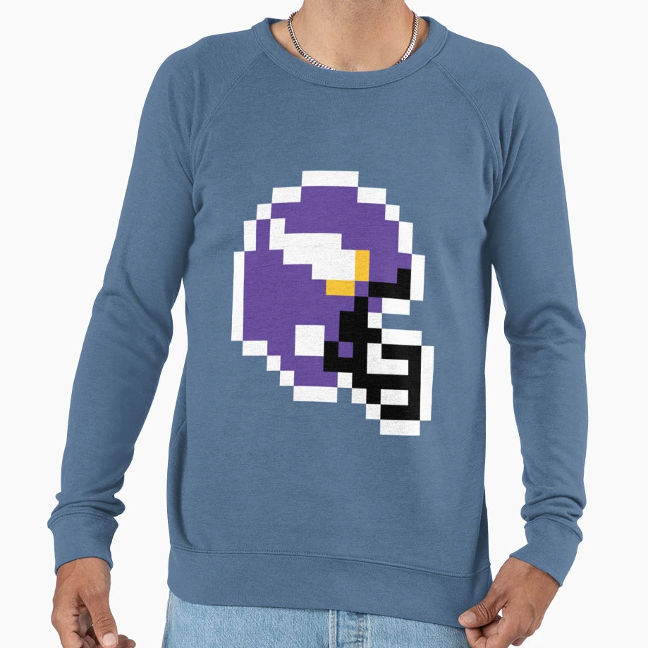 Minnesota Vikings 8 Bit Football Sweatshirt - Custom Art Print for Adults - T-Shirt, Sweatshirt, Hoodie