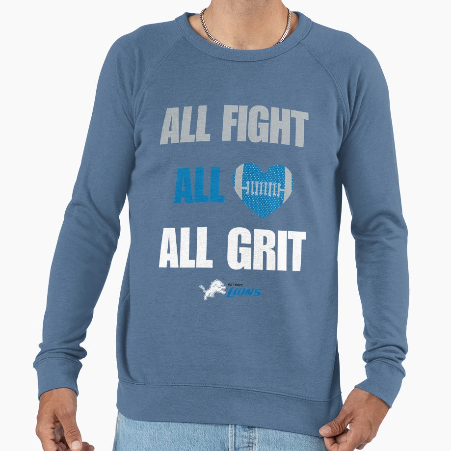 All Fight All Heart All Grit Detroit Sweatshirt - Minimalist Print Unisex - T-Shirt, Sweatshirt, Hoodie