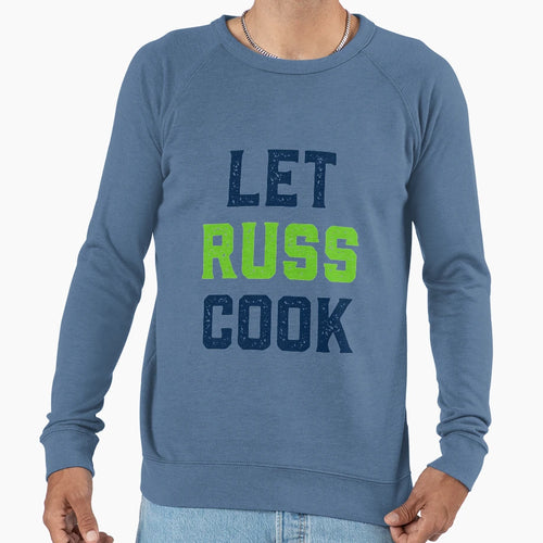 Let Russ Cook Quarterback Chef Sweatshirt - Minimalist Print Men Women - T-Shirt, Sweatshirt, Hoodie