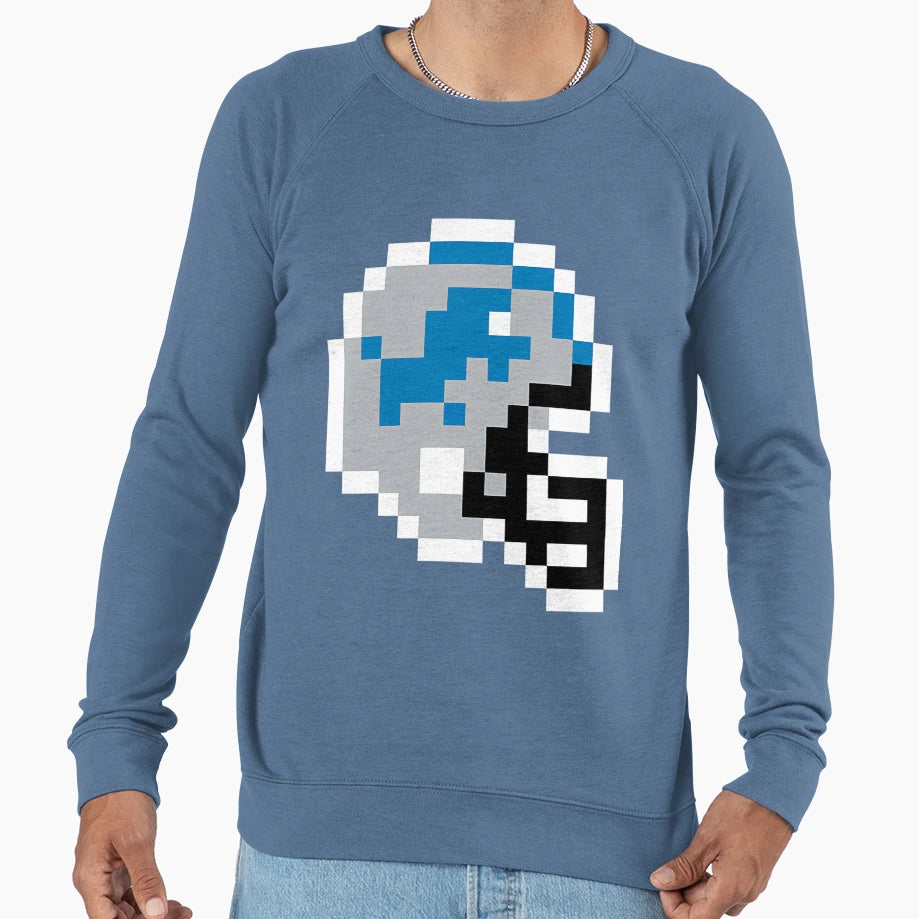 Detroit Lions 8 Bit Football Helmet Sweatshirt - Minimalist Print Unisex - T-Shirt, Sweatshirt, Hoodie