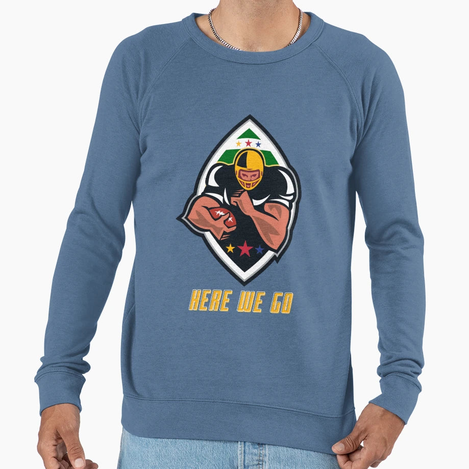 Here We Go Football Ball Season Sweatshirt - Minimalist Print Men Women - T-Shirt, Sweatshirt, Hoodie