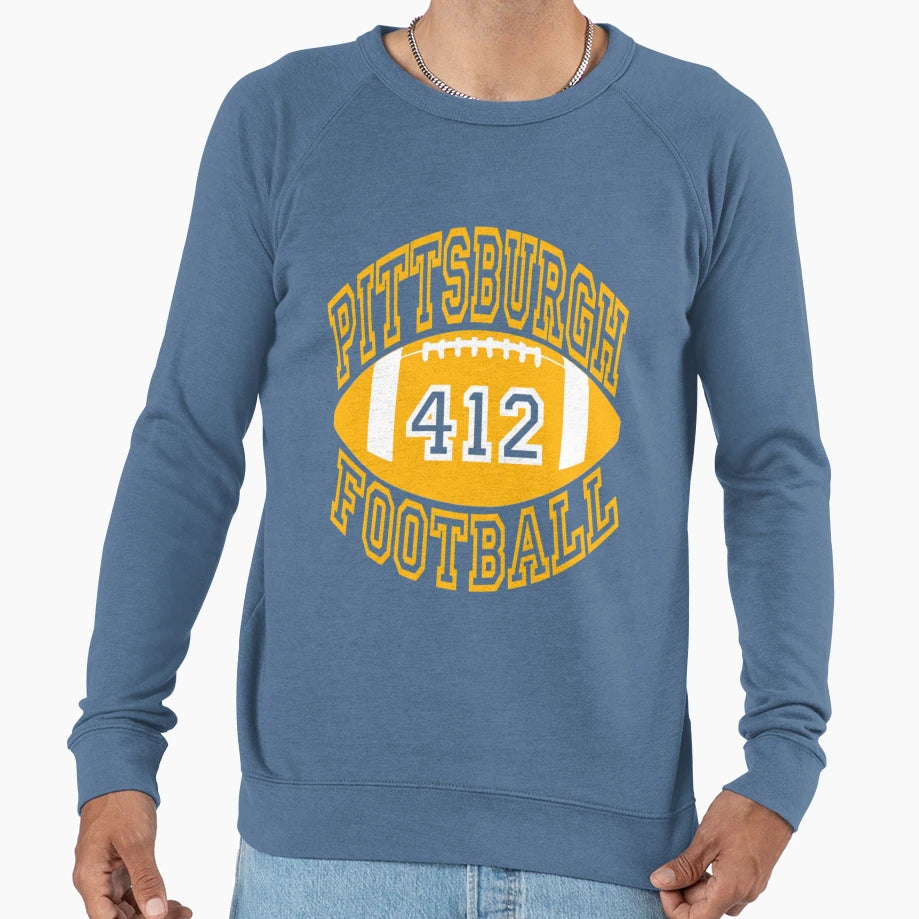 Pittsburgh Football 412 Shirts White S T-Shirt - Custom Art Print Unisex - T-Shirt, Sweatshirt, Hoodie