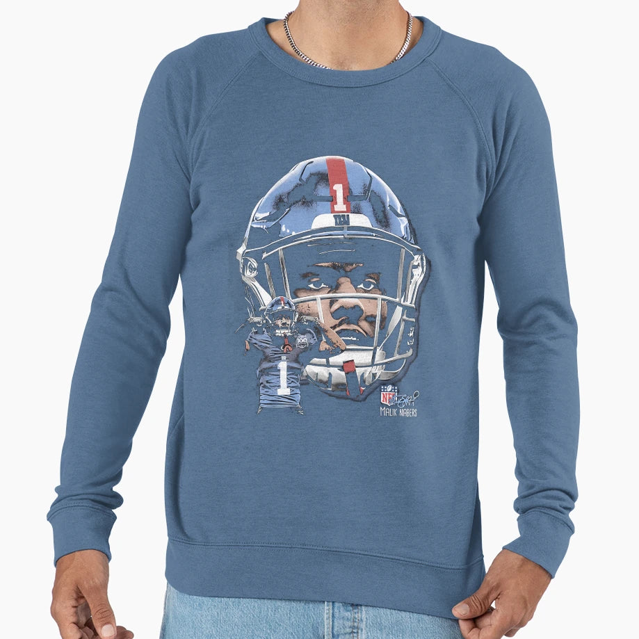 Malik Nabers New York G Helmet Sweatshirt - Streetwear Style Men Women - T-Shirt, Sweatshirt, Hoodie
