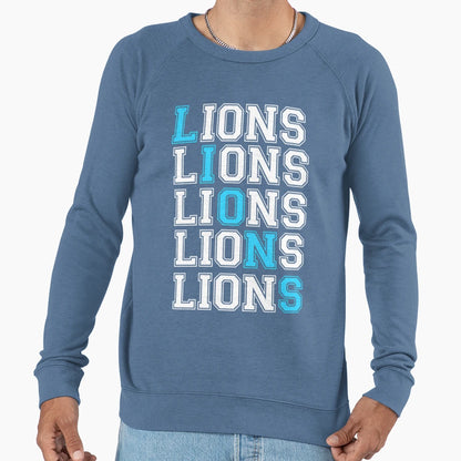 Detroit Lions Repeat Pattern Sweatshirt - Fun Novelty Design for Adults - T-Shirt, Sweatshirt, Hoodie