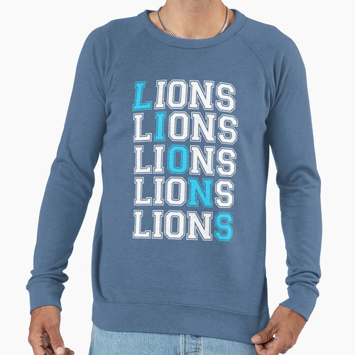 Detroit Lions Repeat Pattern Sweatshirt - Fun Novelty Design for Adults - T-Shirt, Sweatshirt, Hoodie