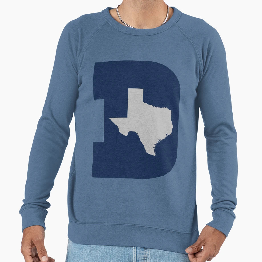 D Texas Blue Silver Sweatshirt - Trendy Graphic Men Women - T-Shirt, Sweatshirt, Hoodie