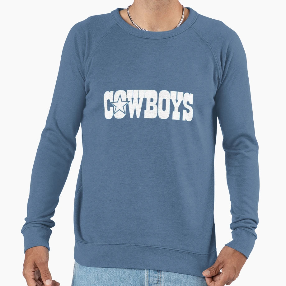 Cowboys Stacked Typography Star Logo T-Shirt - Graphic Print for Adults - T-Shirt, Sweatshirt, Hoodie