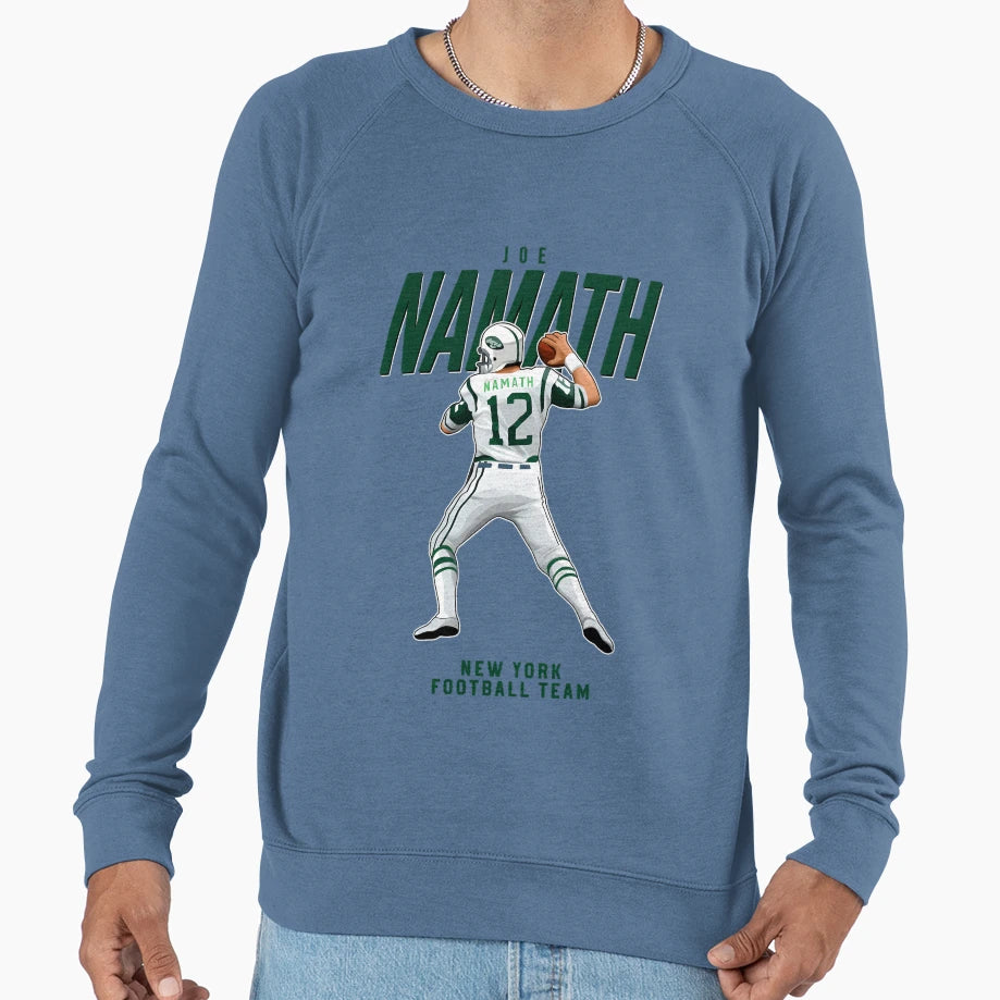 Joe Namath 12 New York Football Team Sweatshirt - Graphic Print Men Women - T-Shirt, Sweatshirt, Hoodie