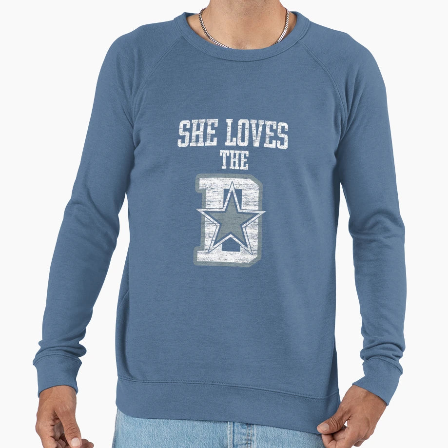 She Loves D Dallas Gift Sweatshirt - Minimalist Print Men Women - T-Shirt, Sweatshirt, Hoodie