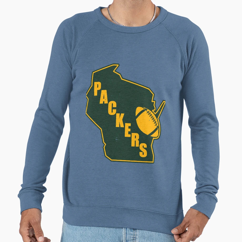 Green Bay Packers State Outline Sweatshirt - Streetwear Style for Adults - T-Shirt, Sweatshirt, Hoodie
