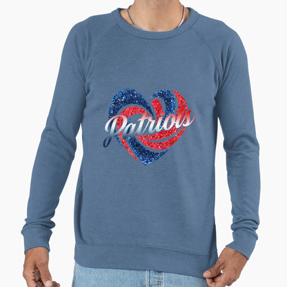Red And Blue Patriots Heart Sweatshirt - Aesthetic Graphic Men Women - T-Shirt, Sweatshirt, Hoodie