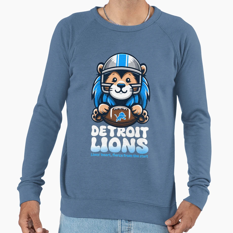 Detroit Lions Football Mascot Sweatshirt - Minimalist Print Men Women - T-Shirt, Sweatshirt, Hoodie